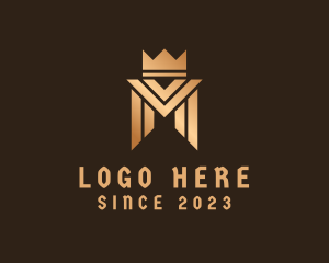 Queen - Royal Luxury Letter M logo design