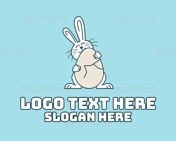 Egg Hug Easter Bunny Logo