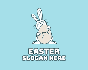 Egg Hug Easter Bunny logo design