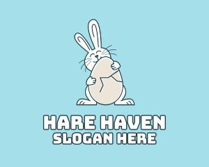 Egg Hug Easter Bunny logo design