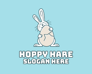 Egg Hug Easter Bunny logo design