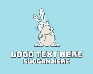 Egg - Egg Hug Easter Bunny logo design