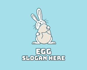 Egg Hug Easter Bunny logo design