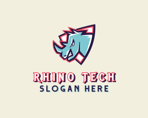 Rhino Animal Shield logo design