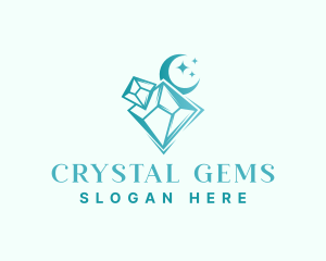 Crystal Moon Sparkle logo design