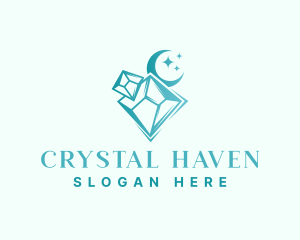 Crystal Moon Sparkle logo design