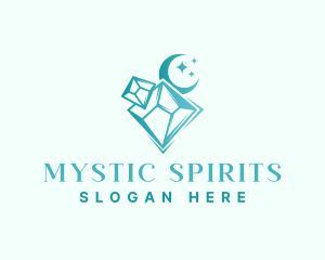 Crystal Moon Sparkle logo design