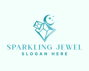 Crystal Moon Sparkle logo design