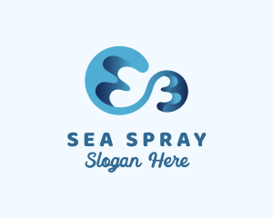 Ocean Aquatic Wave logo design