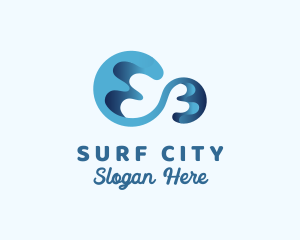 Ocean Aquatic Wave logo design