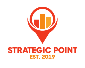 Positioning - Red Pin Chart logo design