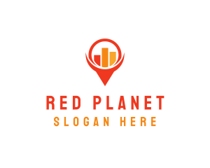 Red Pin Chart logo design