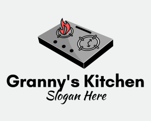 Cooking Stove Clock  logo design