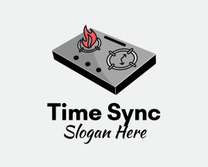 Cooking Stove Clock  logo design