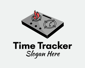 Cooking Stove Clock  logo design