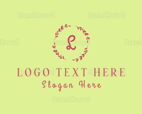 Elegant Beauty Salon Wreath Logo