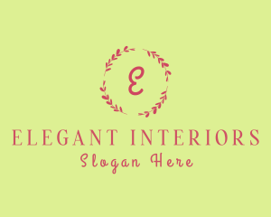 Elegant Beauty Salon Wreath logo design