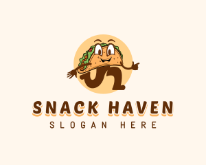 Taco Food Snack logo design