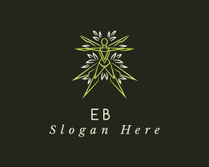 Organic - Green Leaf Human logo design
