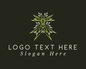 Green Leaf Human Logo