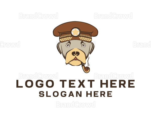 Dog Captain Smoking Logo