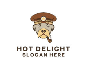 Dog Captain Smoking logo design