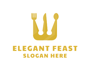 Banquet - Royal Crown Spoon & Fork logo design