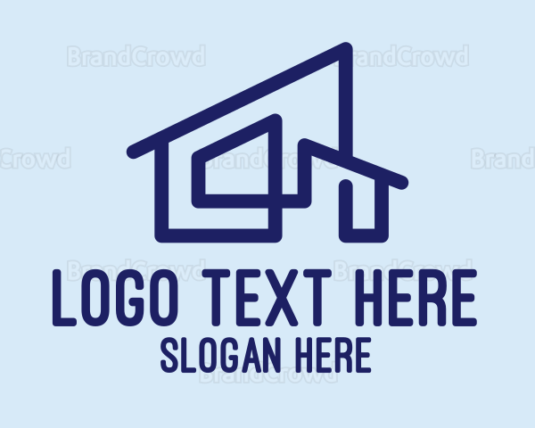 Blue Minimalist Home Logo