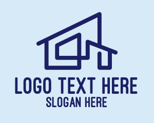 Design Studio - Blue Minimalist Home logo design