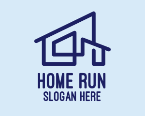 Blue Minimalist Home  logo design