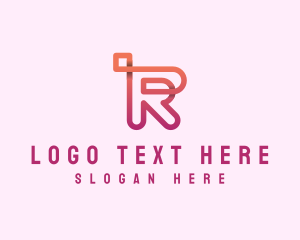 Gradient - Logistics Courier Letter R logo design