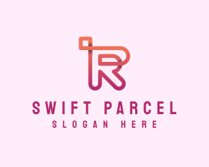 Parcel - Logistics Courier Letter R logo design