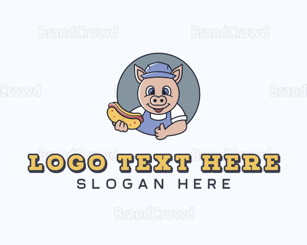 Pig Hotdog Cafeteria Logo