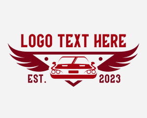 Sports Car - Racecar Wings  Auto logo design