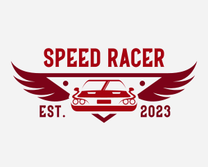 Racecar - Racecar Wings  Auto logo design
