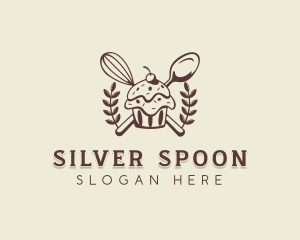 Spoon & Whisk Cupcake logo design