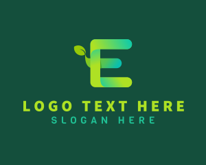 Sprout - Organic Plant Letter E logo design