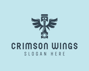 Winged Piston Eye logo design