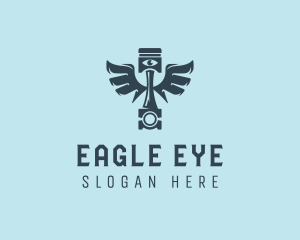 Winged Piston Eye logo design