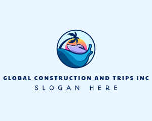 Maritime - Tropical Boat Cruise logo design