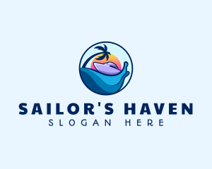 Tropical Boat Cruise logo design