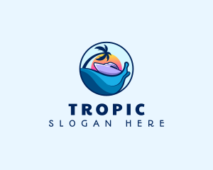 Tropical Boat Cruise logo design