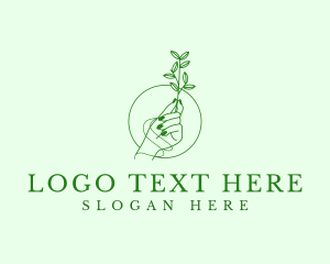 Elegant Hand Plant logo design