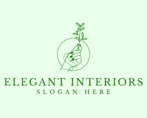 Elegant Hand Plant logo design