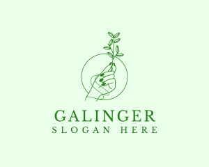 Plant - Elegant Hand Plant logo design