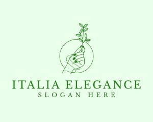 Elegant Hand Plant logo design