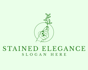 Elegant Hand Plant logo design