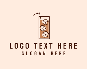 Cafeteria - Iced Coffee Drink logo design