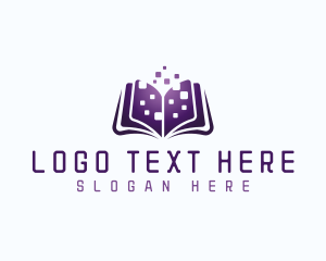 School - Digital Book Learning logo design