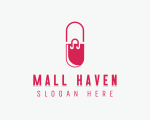 Pill Shopping Bag logo design